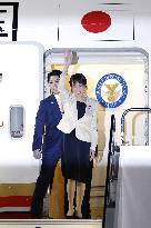 Japan PM Takaichi returns home