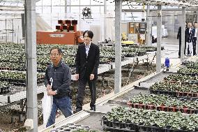 Japan crown prince visits farms in Fukushima Pref.