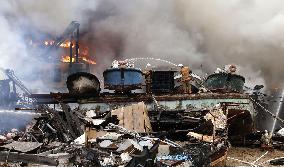 Fire at shipbreaking site in Kure
