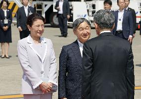 Japan emperor, empress depart for Ehime