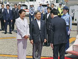 Japan emperor, empress depart for Ehime