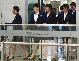 N. Korea women's football team in S. Korea