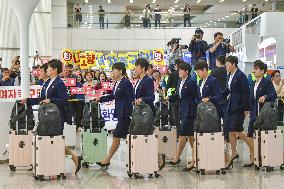 N. Korea women's football team in S. Korea