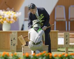 Japan emperor, empress at tree-planting ceremony