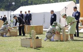 Japan emperor, empress at tree-planting ceremony