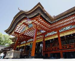 Renovated Dazaifu Temmangu shrine main hall