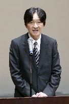 Japan crown prince at event for zoos and aquariums group