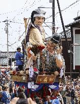 Samurai float parade in central Japan