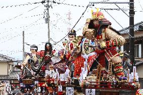 Samurai float parade in central Japan