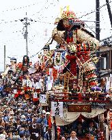 Samurai float parade in central Japan