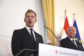 Hungarian PM Magyar at press conference