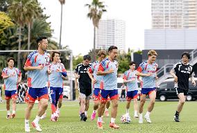Football: Japan team train for 2026 World Cup