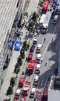 Possible spraying incident in Tokyo's Ginza area