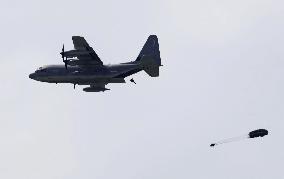 U.S. military parachute drill in Okinawa