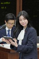 Hearing-impaired lawmaker at Japan parliament session