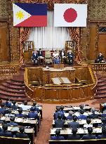 Philippine president in Japan's parliament