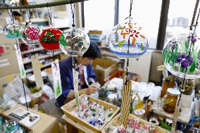 Japanese "Edo Furin" wind-chime production at peak