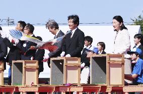 Crested ibises released into wild on Japan's main island