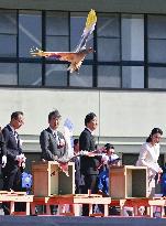 Crested ibises released into wild on Japan's main island