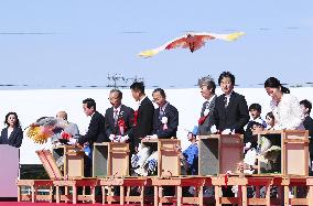Crested ibises released into wild on Japan's main island