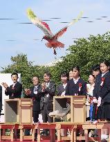 Crested ibises released into wild on Japan's main island