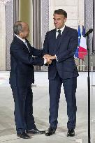 Softbank Group CEO Son meets with French President Macron