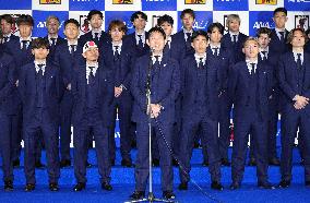 Football: Japan players departing for Mexico