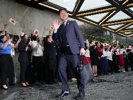 Football: Japan players arrive in Mexico