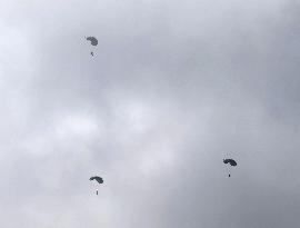 U.S. military parachute drill in Okinawa