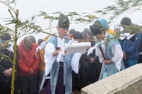 Ceremony for summer climbing season on Mt. Daisen
