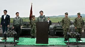GSDF conducts artillery drill in Shizuoka Pref.