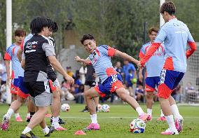 Football: Japan players train in Mexico