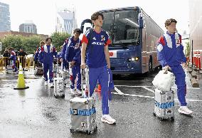 Football: Japan team arrives in Nashville