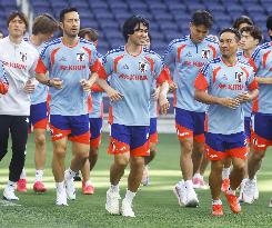 Football: Japan team trains for World Cup