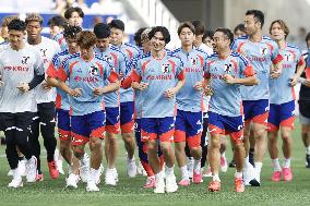 Football: Japan team trains for World Cup