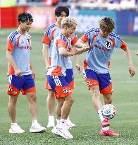 Football: Japan team trains for World Cup