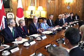 Japan PM Takaichi at roundtable meeting in London
