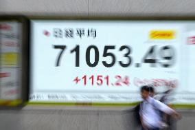 Nikkei ends above 70,000 for 1st time