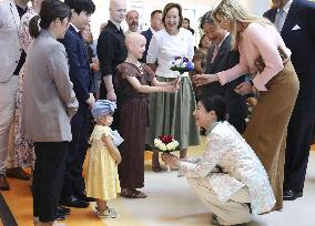 Japan's imperial couple visit children's cancer hospital in Utrecht