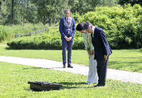 Japan's imperial couple visit Japan 2011 disaster memorial near Amsterdam