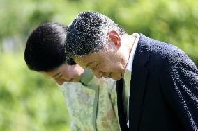 Japan's imperial couple visit Japan 2011 disaster memorial near Amsterdam