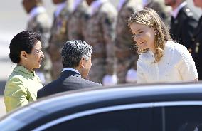 Japan's imperial couple arrive in Belgium