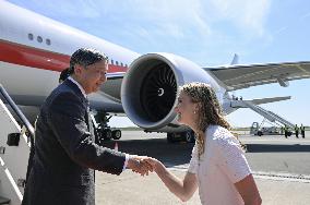 Japan's imperial couple arrive in Belgium