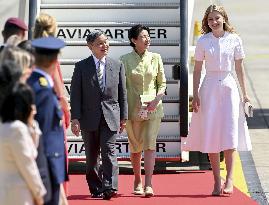 Japan's imperial couple arrive in Belgium