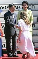 Japan's imperial couple arrive in Belgium