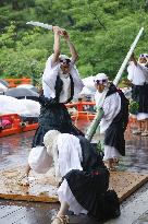 Ceremony to pray for rich grain harvest at Kyoto temple