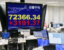 Nikkei index hits record close
