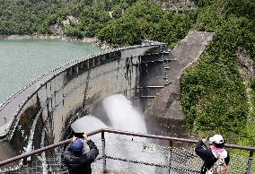 Water release at central Japan dam