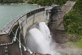 Water release at central Japan dam
