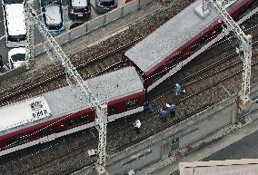 Derailed train in Kyoto